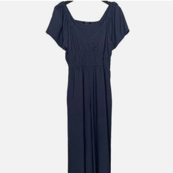 Madewell Twill Wide-Leg Jumpsuit Blue Size M EUC - Picture 3 of 7
